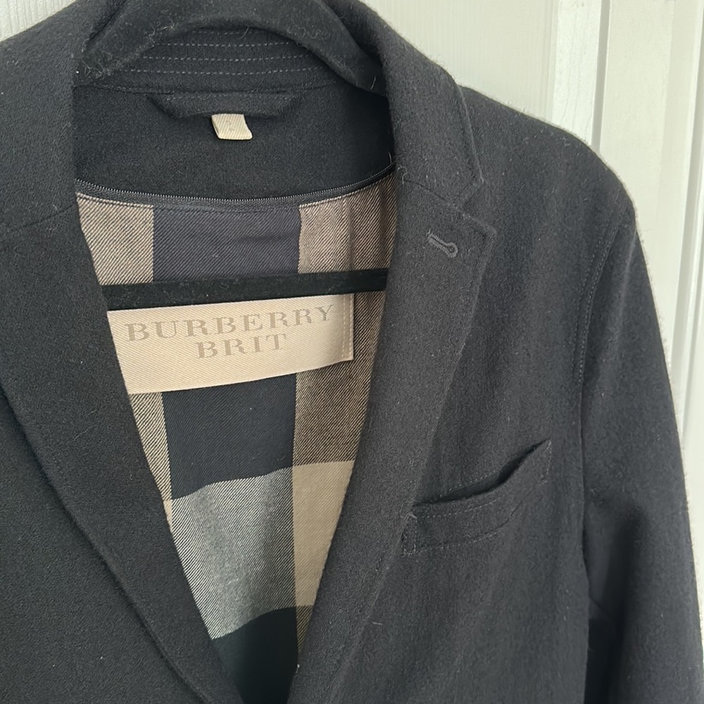 Burberry Brit Black Blazer Wool Blend Size S - Picture 4 of 16